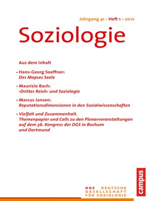 cover image of Soziologie 1.2012